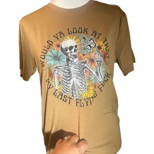 Would you look at that my last flying f*ck with skeleton womens top
